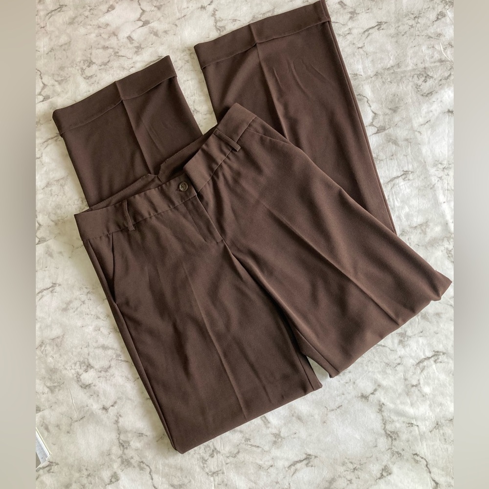 Alloy tall girl wide leg cuffed pants brown